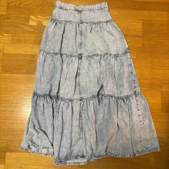 🥰SOLD 🥰Free People Tiered Dreamweaver Festival Boho Coastal Cowgirl Maxi XS - Picture 7 of 8